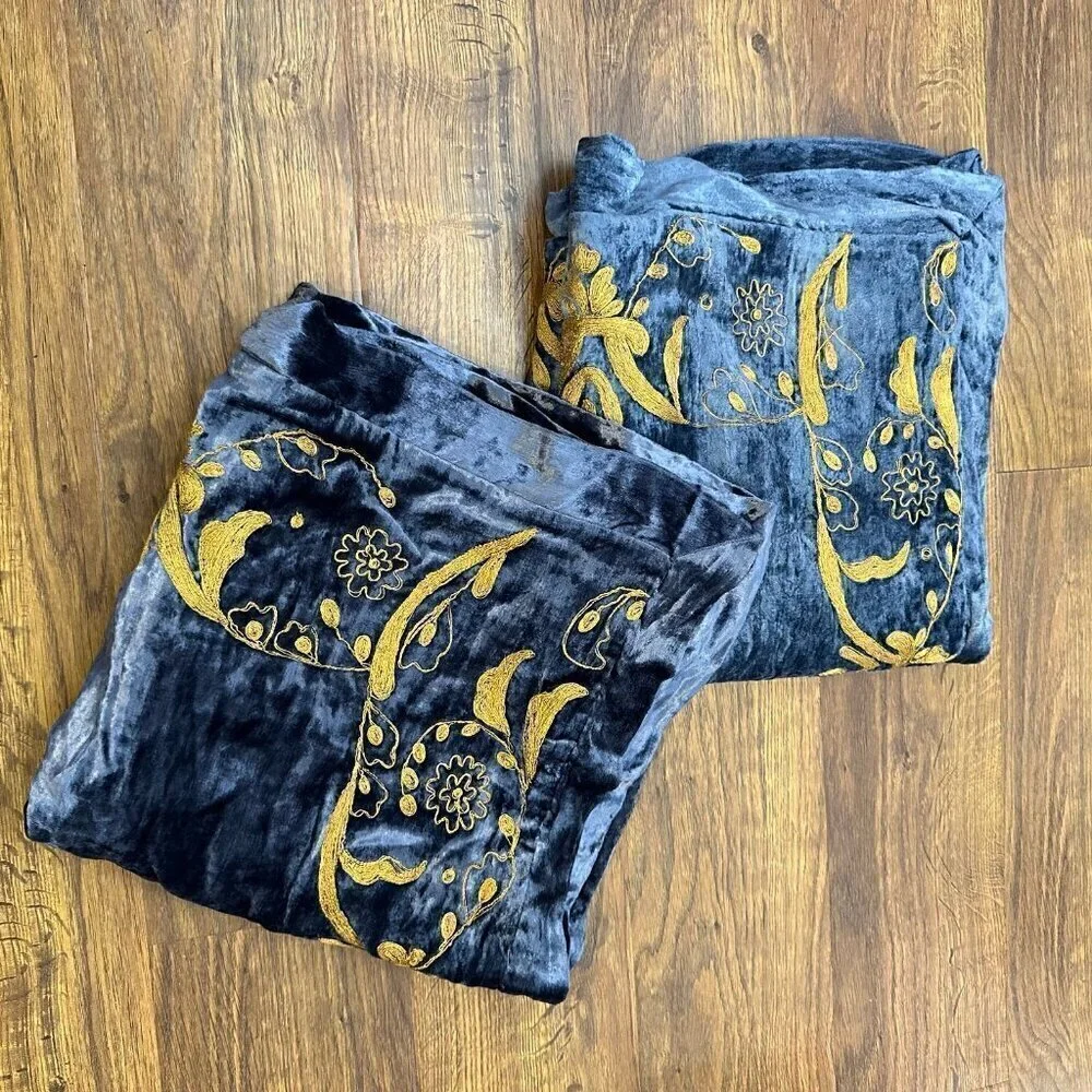 Velvet embroidered euro shams